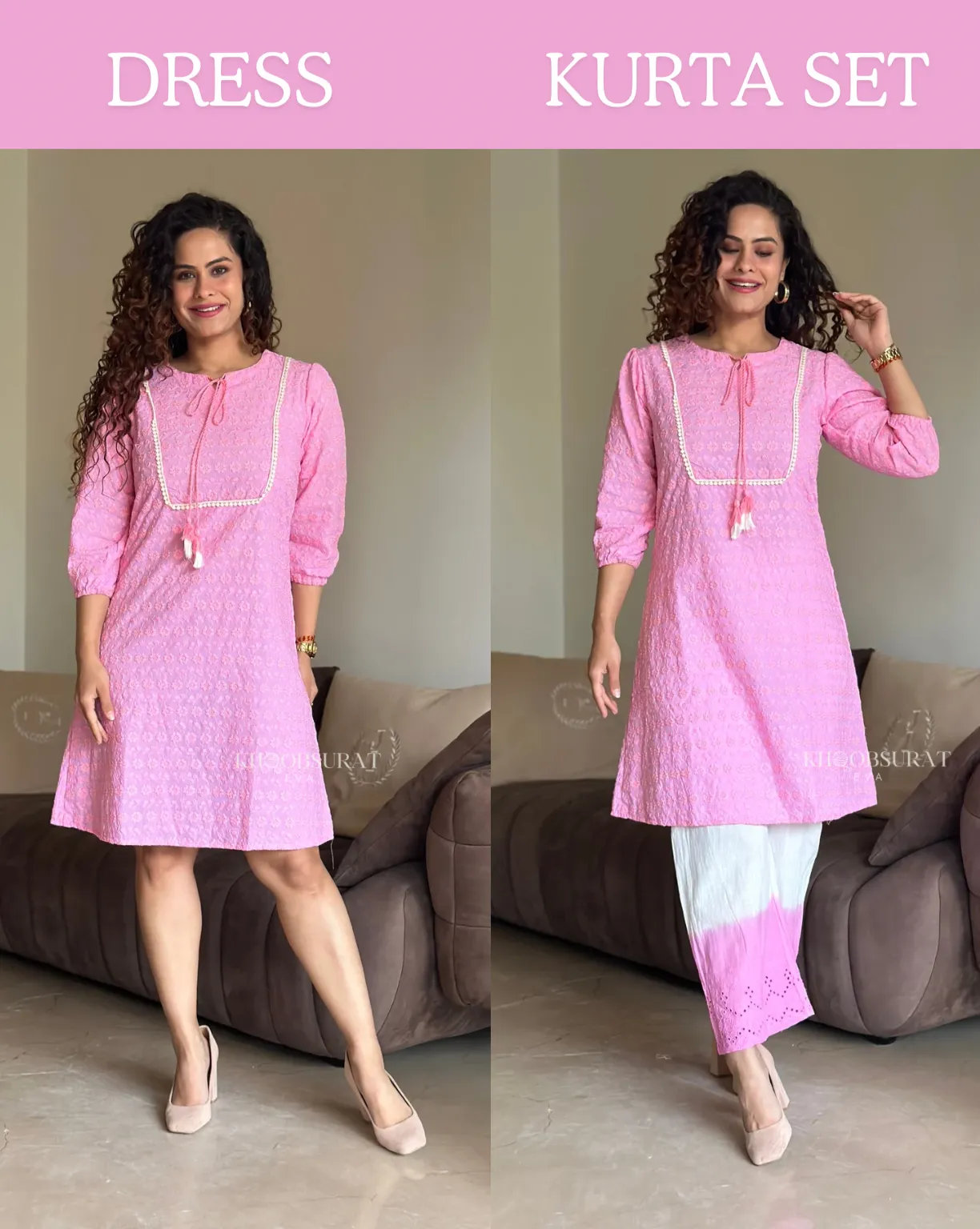 Valentino Pink Kurta Set